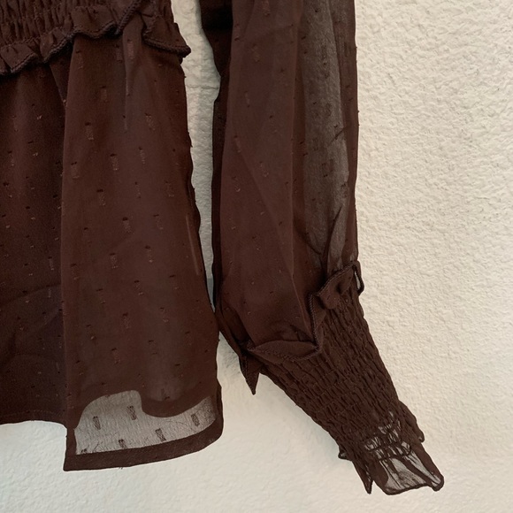 Surrealist Brown lace button down blouse - Picture 8 of 12